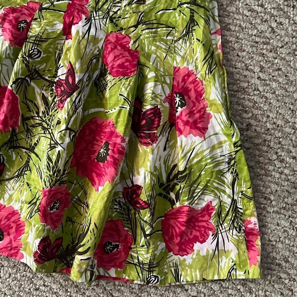 Talbots size 2P green and pink women’s a line skirt - Picture 3 of 5